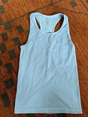 Light Blue Ribbed Racerback Tank Top